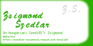 zsigmond szedlar business card